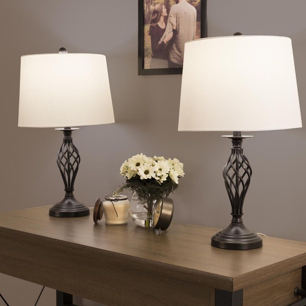 Timberlake Table Lamp in Black Spiral &#40;Set of 2&#41;, , large
