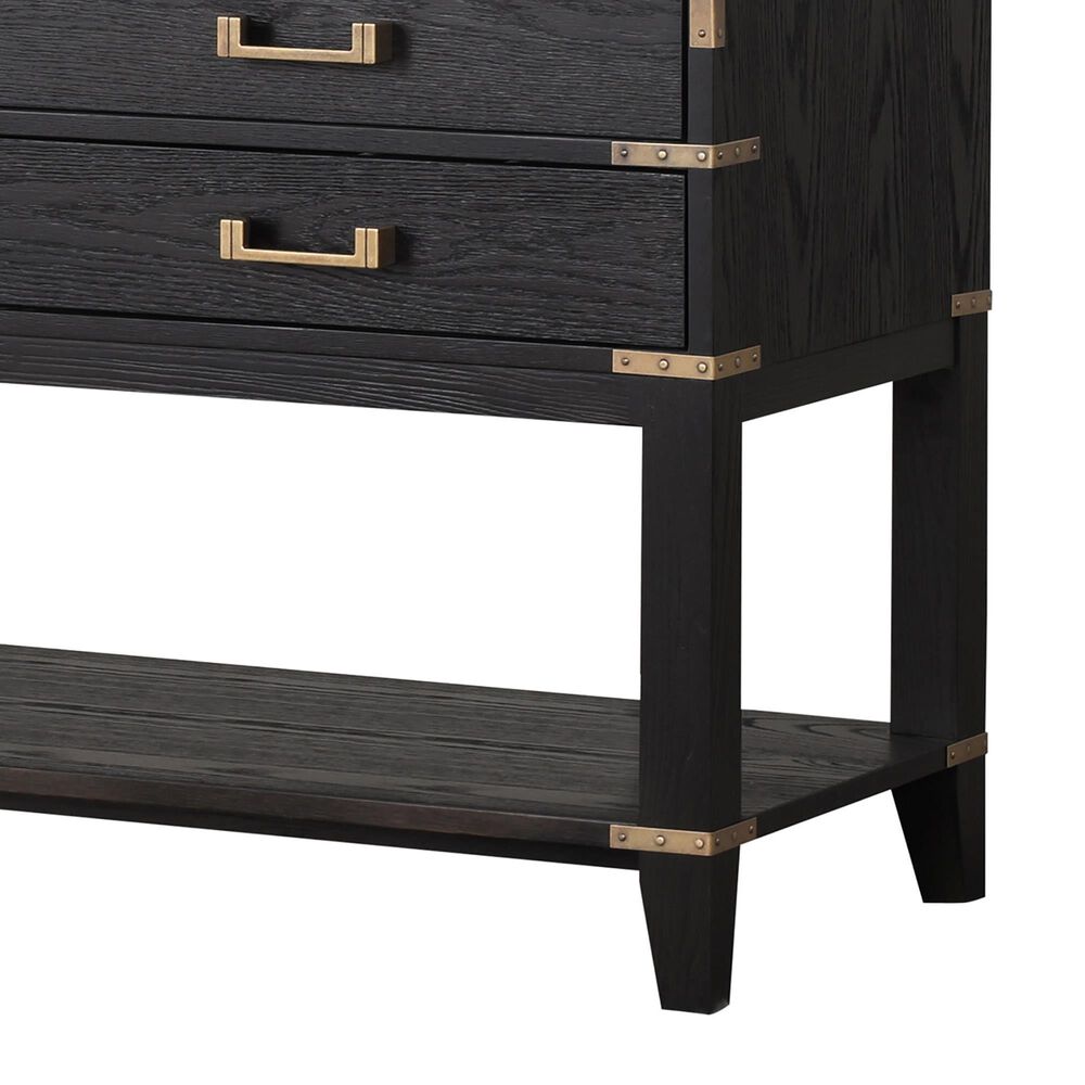 Lexora Home Norwalk 72&quot; Double Bathroom Vanity in Black Oak with White Quartz Top and Rectangular Sinks, , large