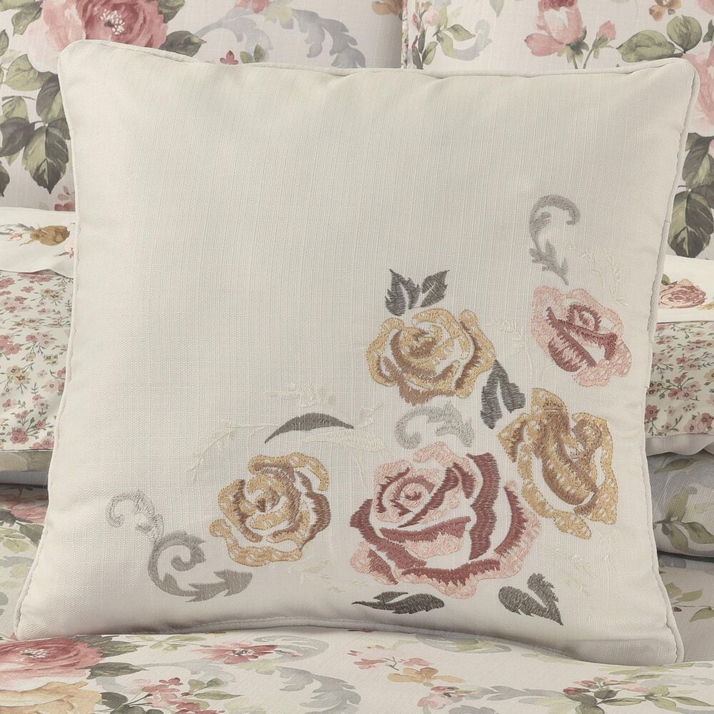 J. Queen New York Chablis 16&quot; Square Throw Pillow in Rose, Gold, Taupe and Green, , large