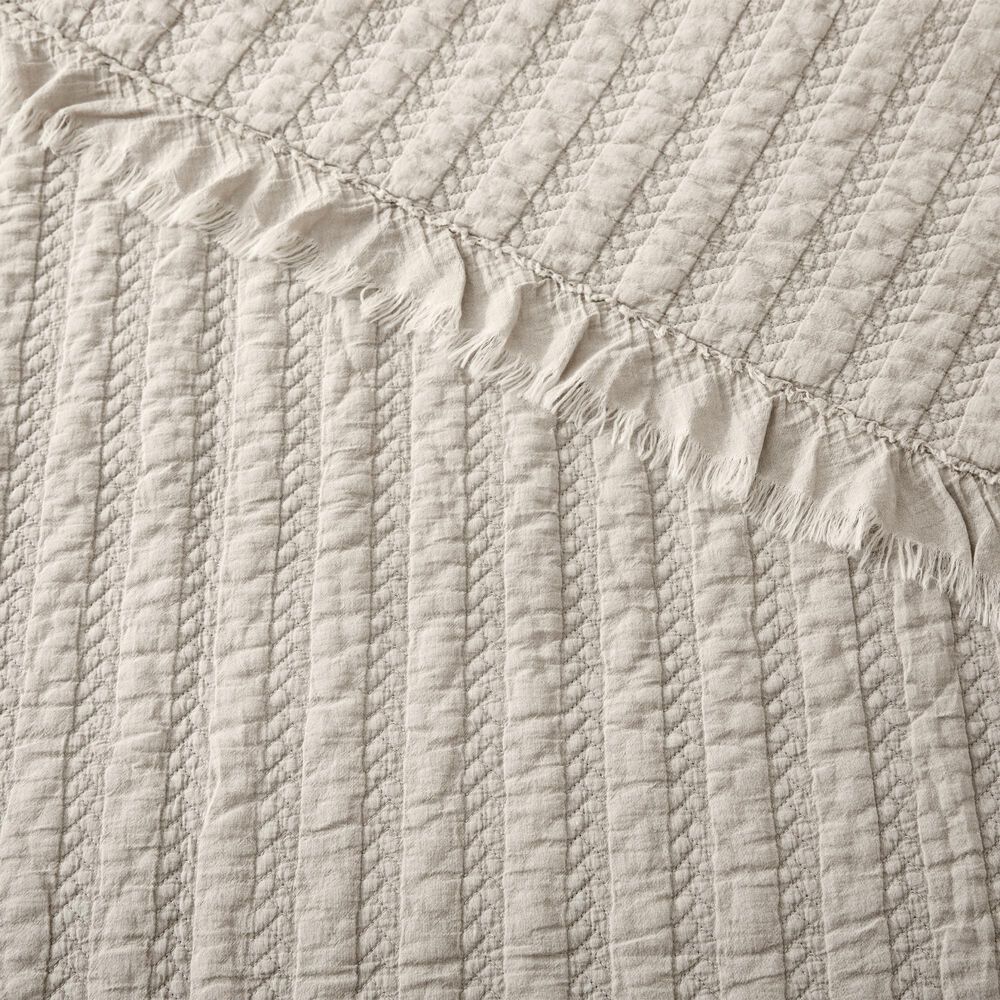 Levtex Wilhemina 50" x 60" Quilted Throw in Natural, , large