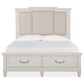 Nicolette Home Willowbrook Queen Storage Bed with Upholstered Headboard with Dresser and Nightstand in Egg Shell White, , large