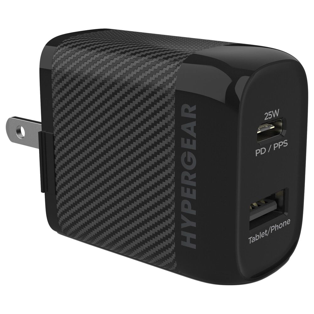 Hypercel SpeedBoost 25W PD Dual Output Wall Charger in Black, , large
