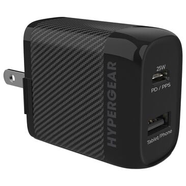 Hypercel SpeedBoost 25W PD Dual Output Wall Charger in Black, , large