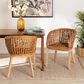 Baxton Studio Mario Arm Chair in Natural Brown and Brown (Set of 2), , large
