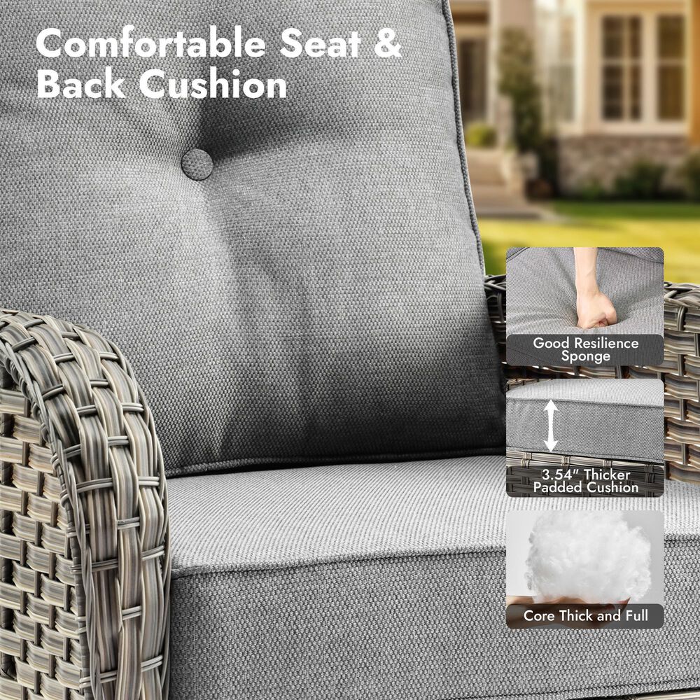 HOMLUX 3-Piece Patio Conversation Set  in Dark Gray, , large