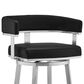 Blue River Lorin 26" Swivel Counter Stool with Black Cushion in Stainless Steel, , large