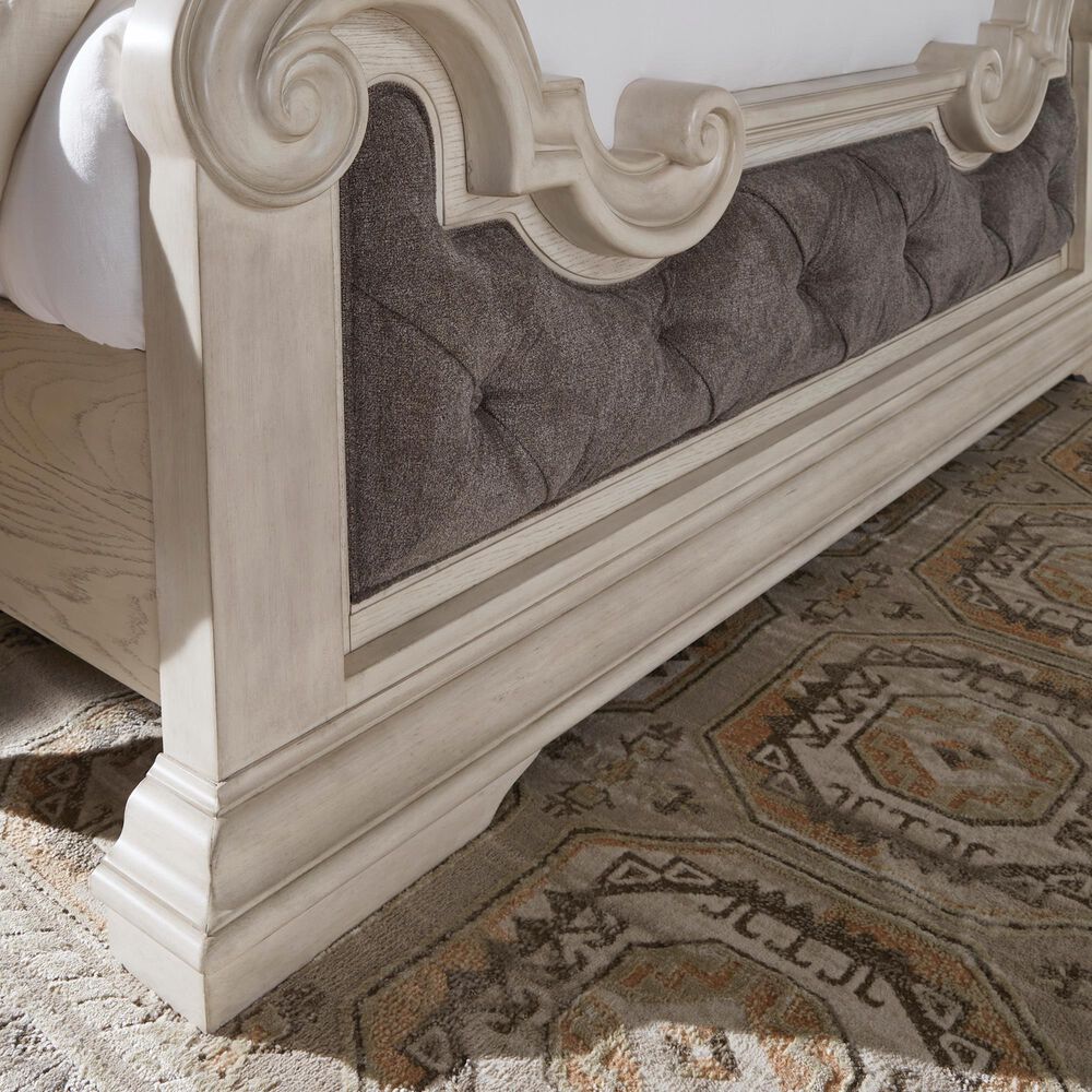 Millenium Bruchandi California King Upholstered Panel Bed in Antiqued White, , large