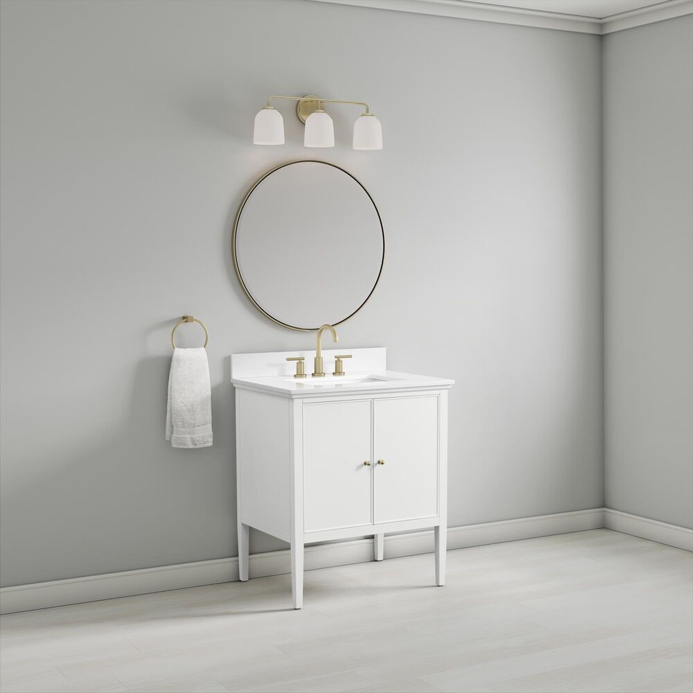 37B Heston 30" Single Bathroom Vanity in Bright White with White Composite Stone Top and Backsplash, , large