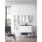 James Martin Vanities Mantova 35.4" Single Bathroom Vanity in Glossy White and Brushed Nickel with 2 cm Charcoal Black Resin Countertop and Rectangular Sink, , large