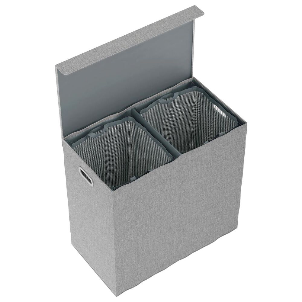 Timberlake Lavish Home Double Laundry Hamper in Gray, , large