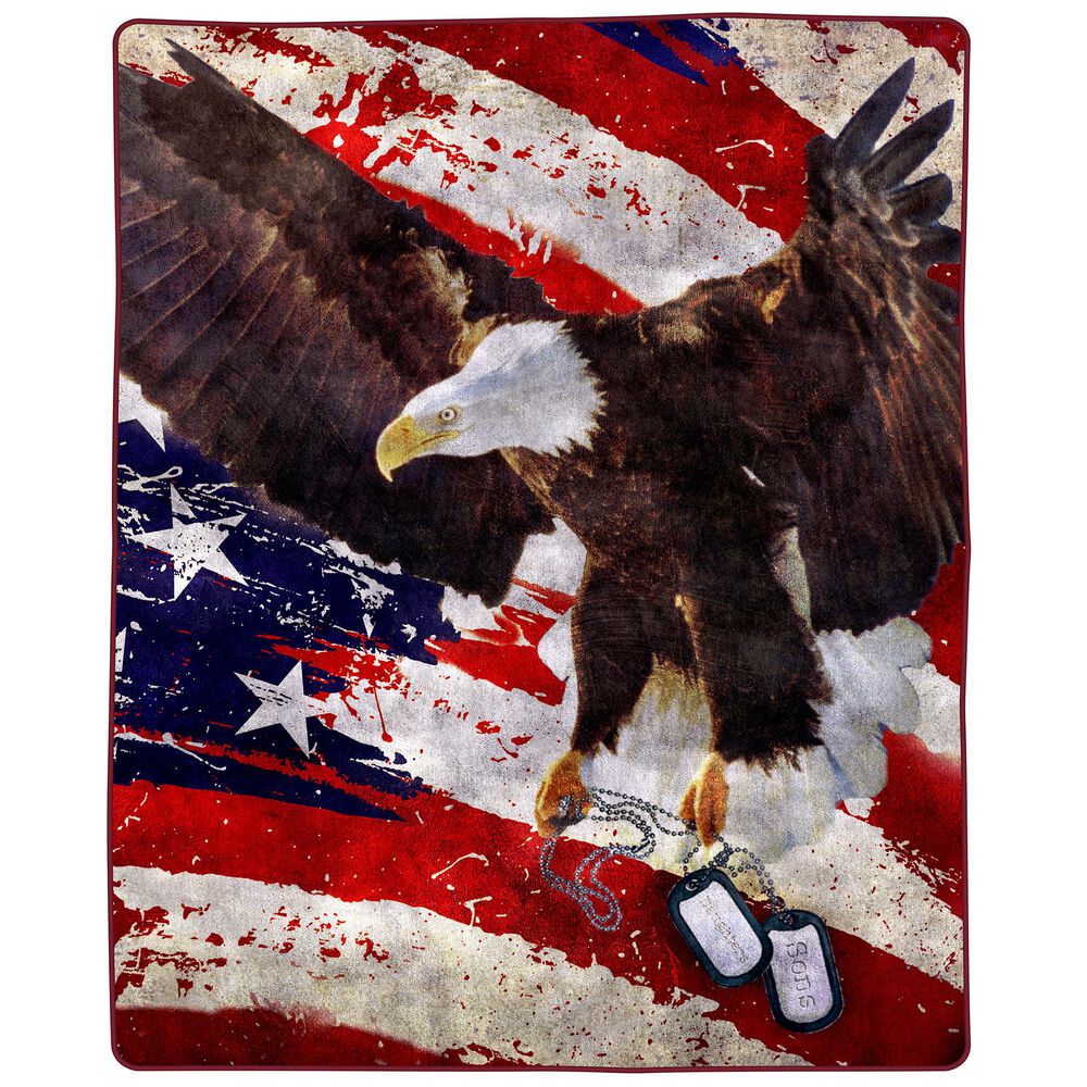 Timberlake Lavish Home Oversized Woven Plush Blanket in Bald Eagle, , large