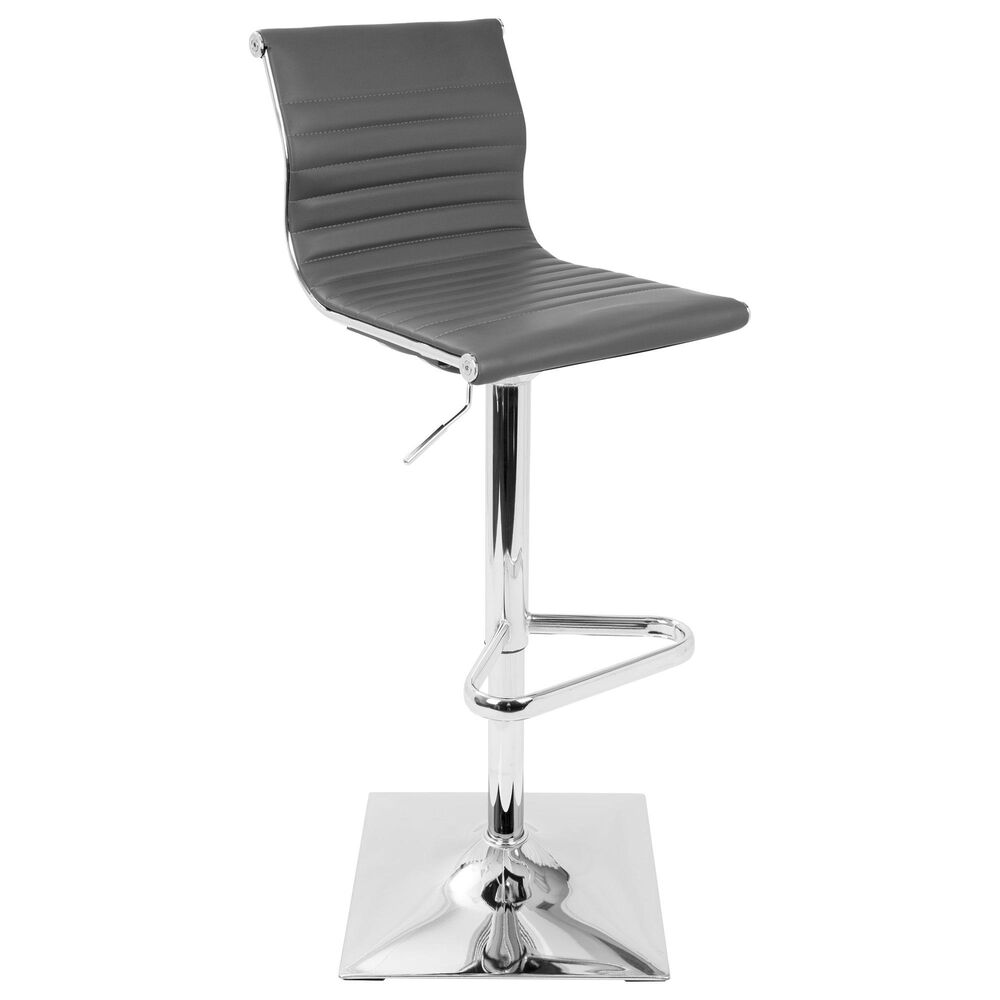 Lumisource Master Adjustable Barstool in Grey/Chrome, , large