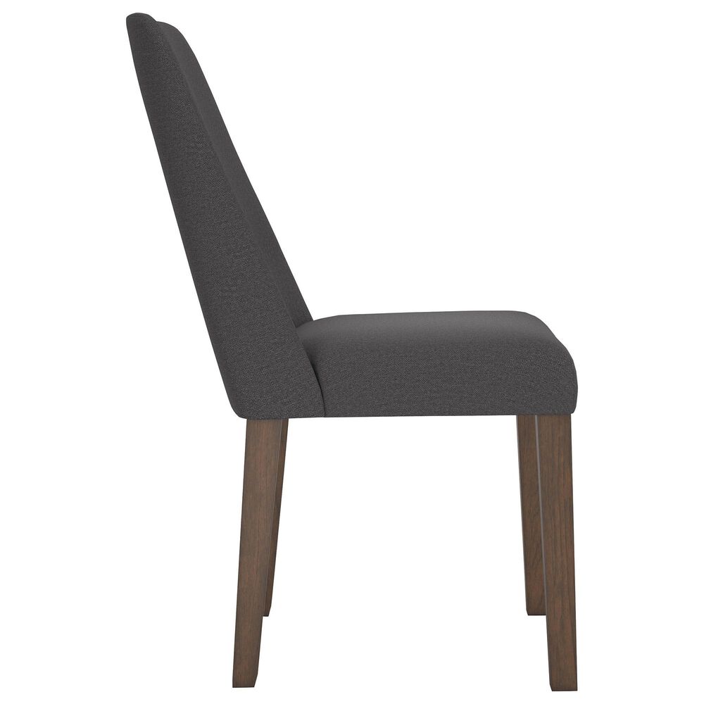 Ashley Lyncott Side Chair with Charcoal Cushion in Brown, , large