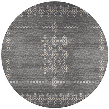 Dalyn Rug Company Sedona Southwestern 10" Round Charcoal Indoor/Outdoor Area Performance Rug, , large