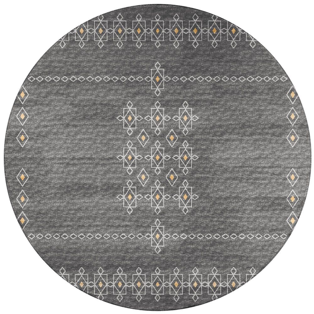 Dalyn Rug Company Sedona Southwestern 10" Round Charcoal Indoor/Outdoor Area Performance Rug, , large
