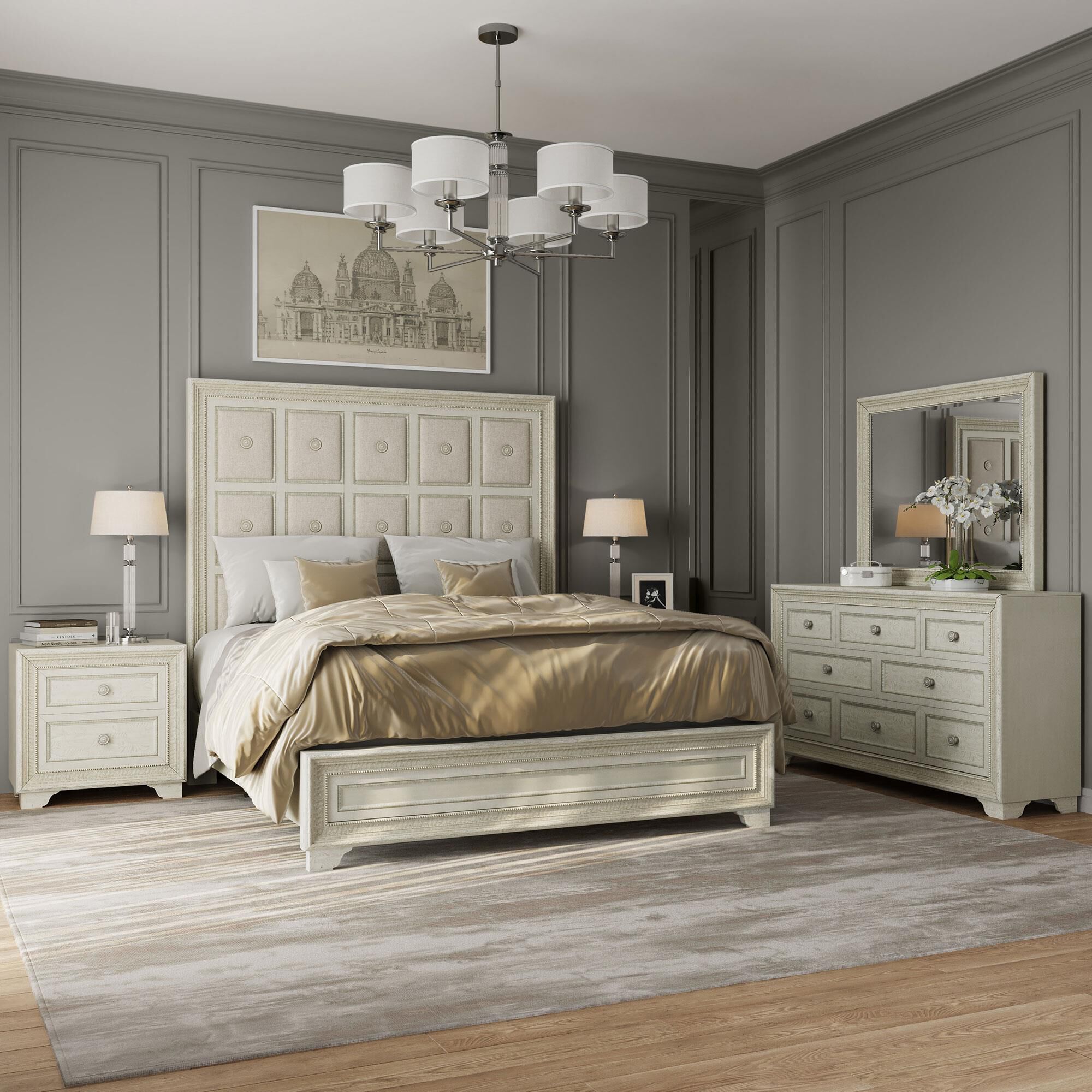 Chapel Hill Camila 3 Piece King Bedroom Set in Cream NFM
