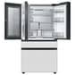 Samsung Bespoke Bespoke 23 Cu. Ft. Counter Depth French Door Refrigerator with Beverage Center - Morning Blue Glass Top Panel with White Glass Middle and Bottom Panels Included, , large