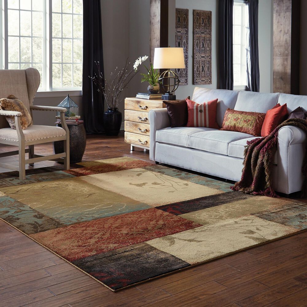 Oriental Weavers Hudson 40A Multicolor 3'10" x 5'5" Area Rug, , large