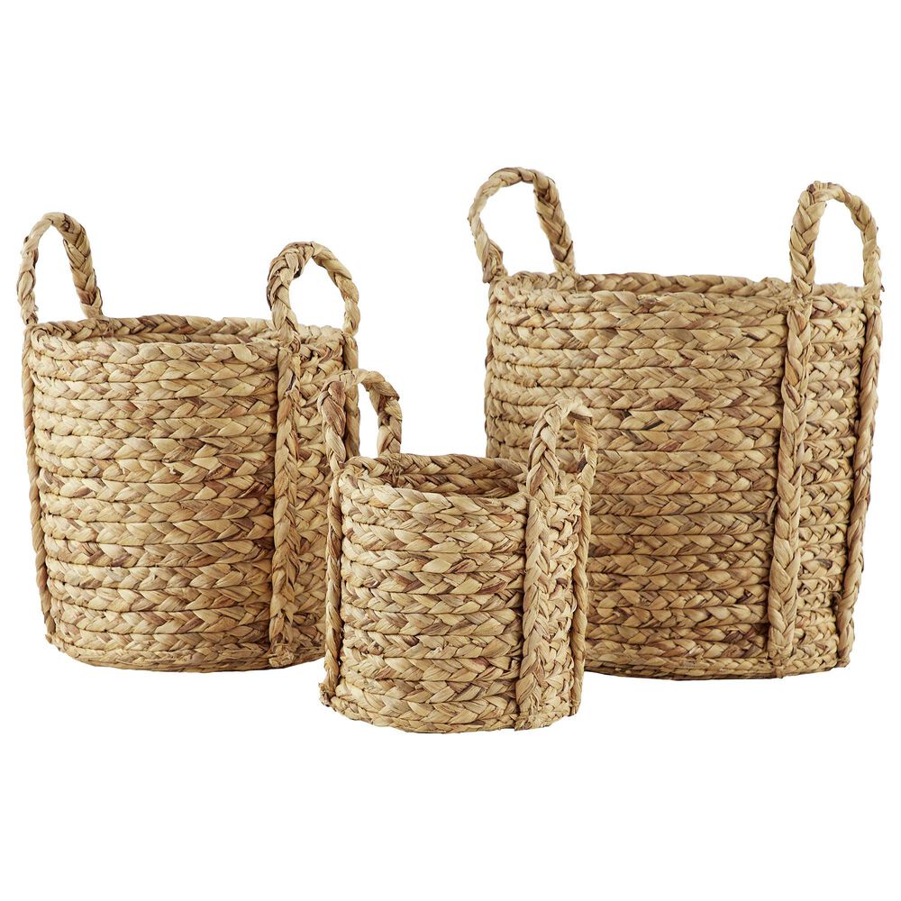 Maple and Jade Dried Coastal Storage Basket in Brown &#40;Set of 3&#41;, , large