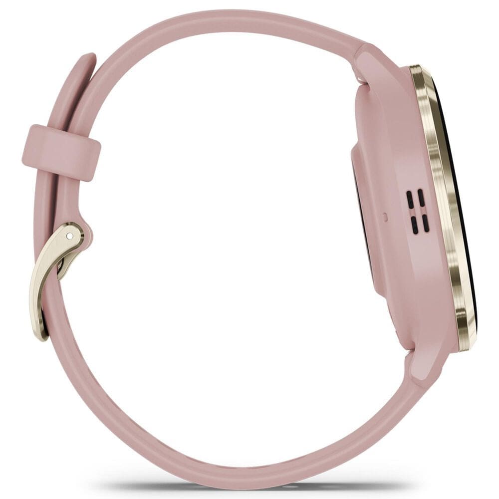 Garmin Venu 3S 41mm Soft Gold Stainless Steel Bezel Case with Dust Rose Silicone Band, , large