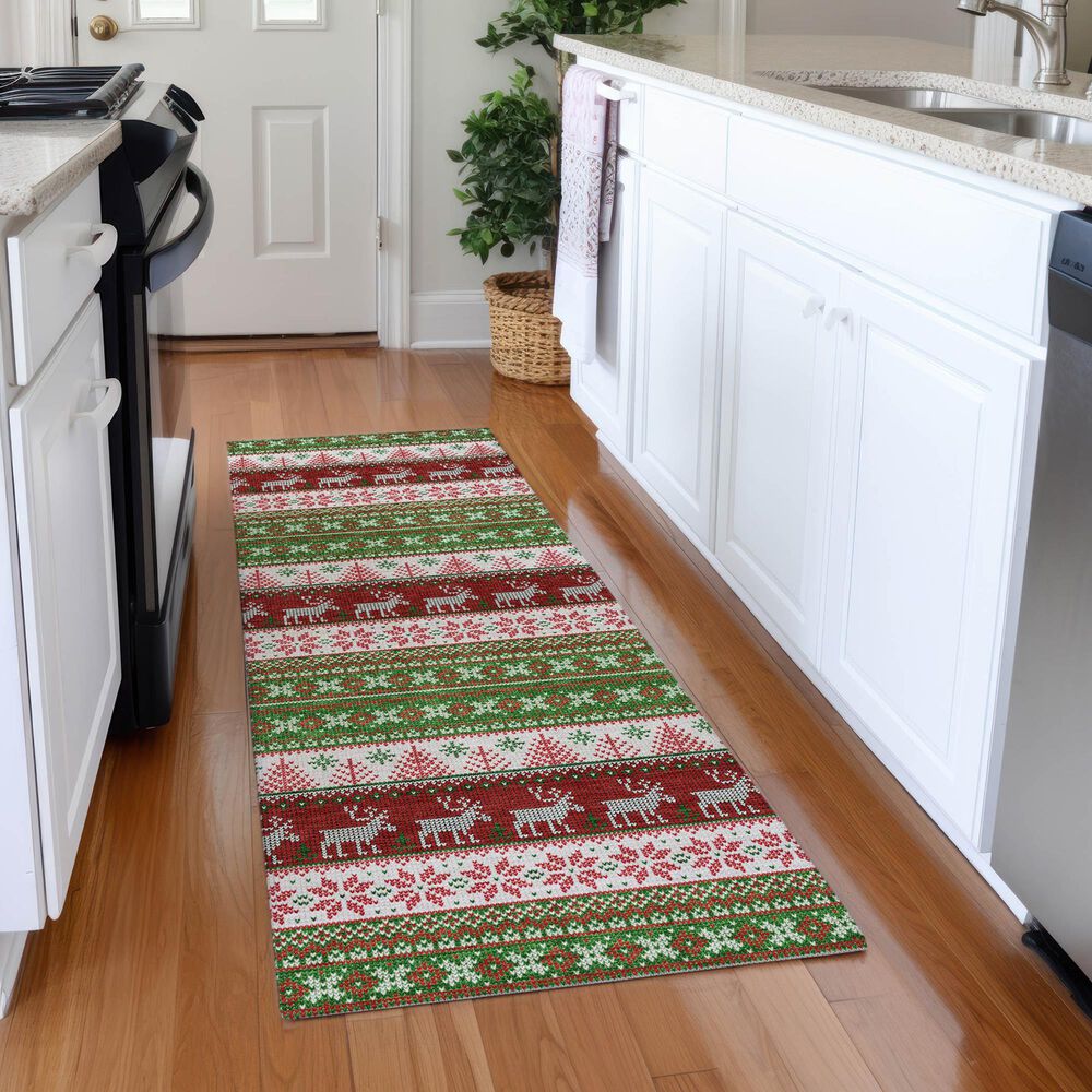 Dalyn Rug Company Wonderland WN26 2&#39;3&quot; x 7&#39;6&quot; Green Indoor/Outdoor Runner, , large