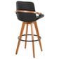Lumisource Cosmo Swivel Barstool with Black Cushion in Walnut and Black, , large