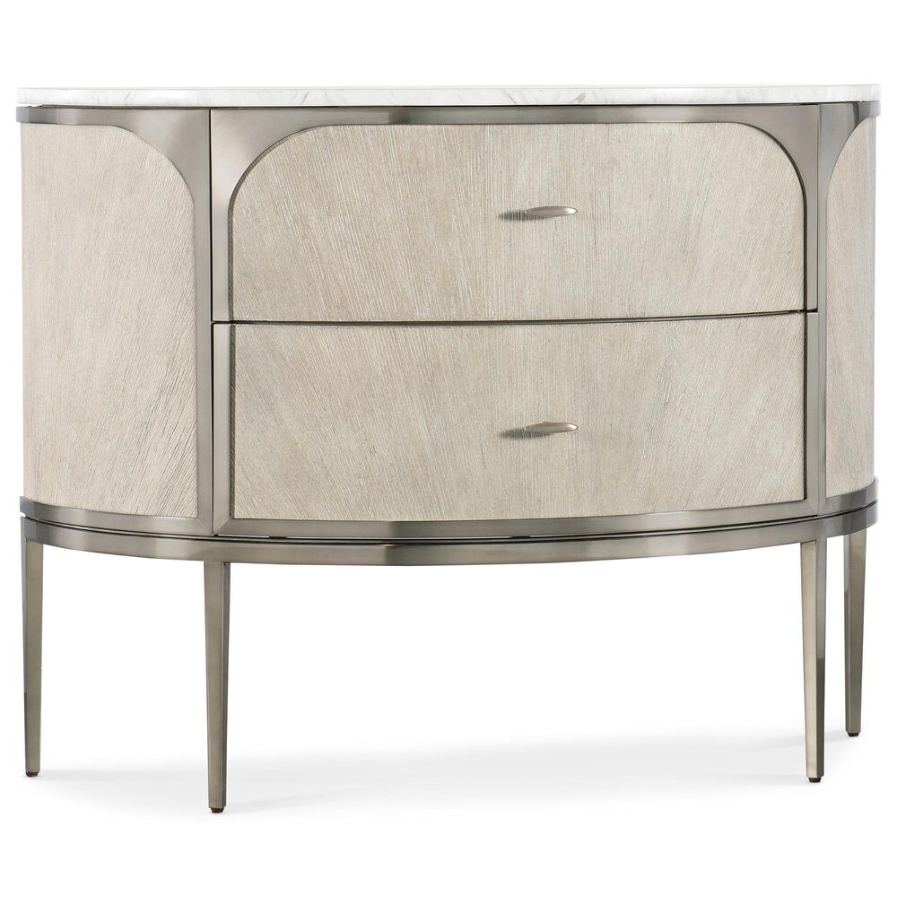 Hooker Furniture Modern Mood 2-Drawer Nightstand in Diamond, Pewter, White and Gray, , large
