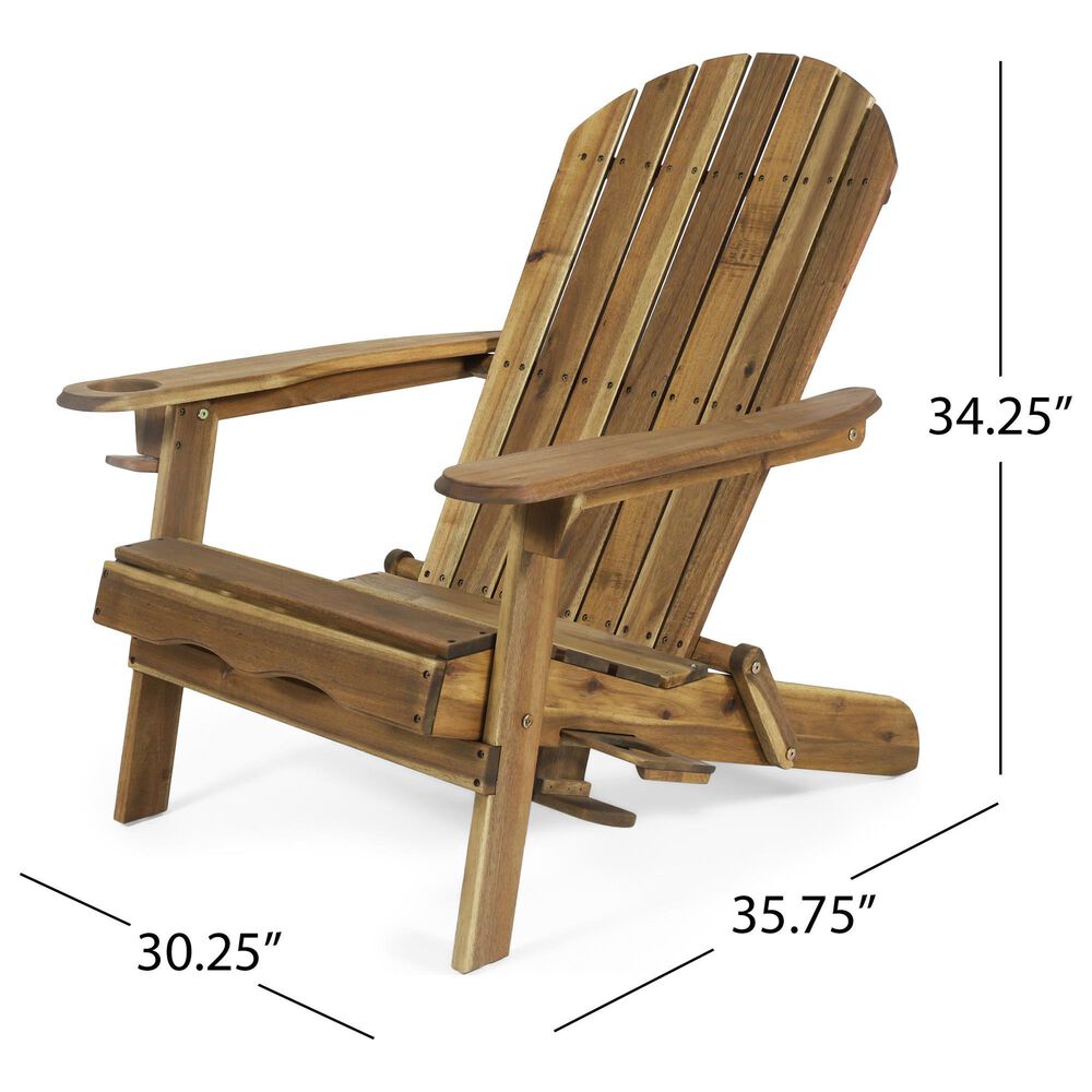 Noble House Bellwood Patio Adirondack Chair in Natural &#40;Set of 2&#41;, , large