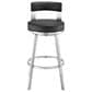 Blue River Flynn 26" Swivel Counter Stool with Black Cushion in Brushed Stainless Steel, , large