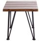Hearth and Haven Zion 3-Piece Outdoor Coffee Table and Accent Table Set with Metal Hairpin Legs in Teak, , large