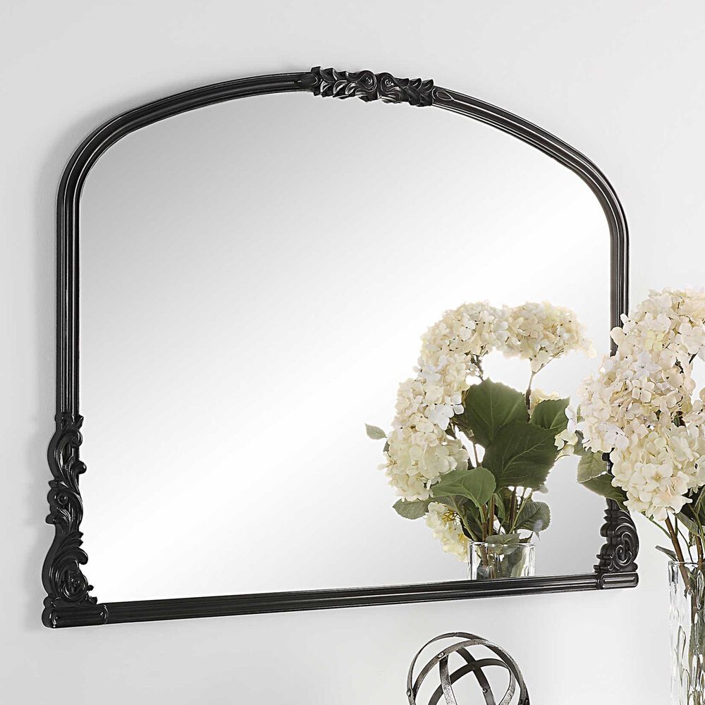 Uttermost Wall Mirror in Satin Black and Light Gray, , large