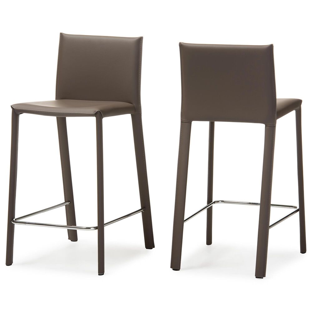 Baxton Studio Crawford Counter Stool in Taupe (Set of 2), , large