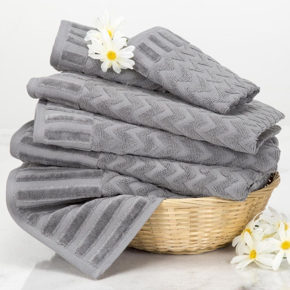 Timberlake Lavish Home Chevron 100% Cotton 6 Piece Towel Set, , large