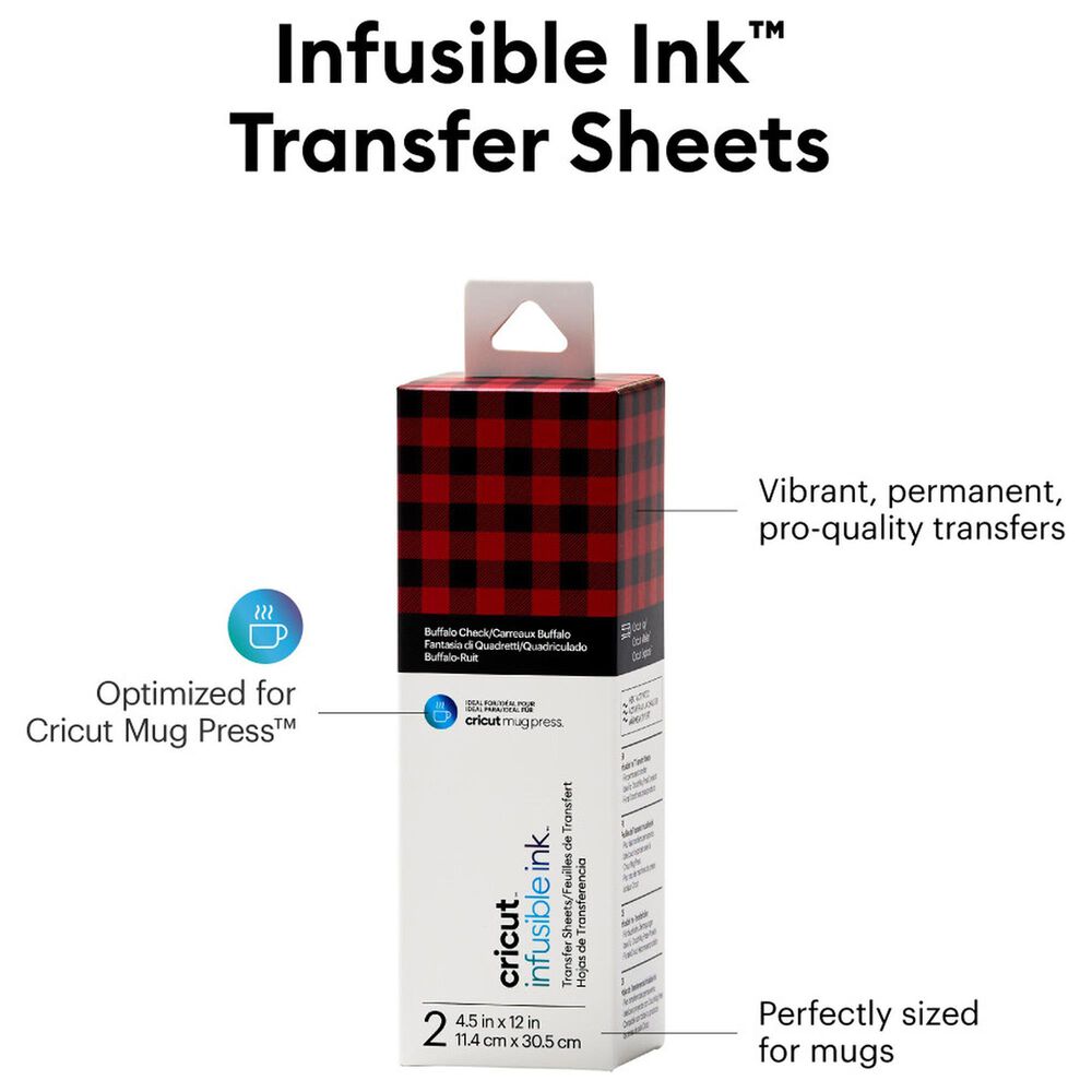 Cricut 4.5&quot; x 12&quot; Infusible Ink Pattern Transfer Sheets in Buffalo Check, , large