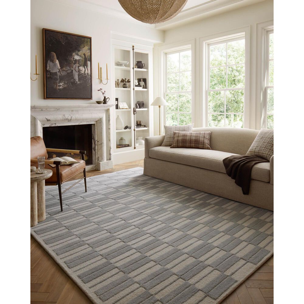 Chris Loves Julia x Loloi Bradley 7&#39;9&quot; x 9&#39;9&quot; Ivory and Grey Area Rug, , large