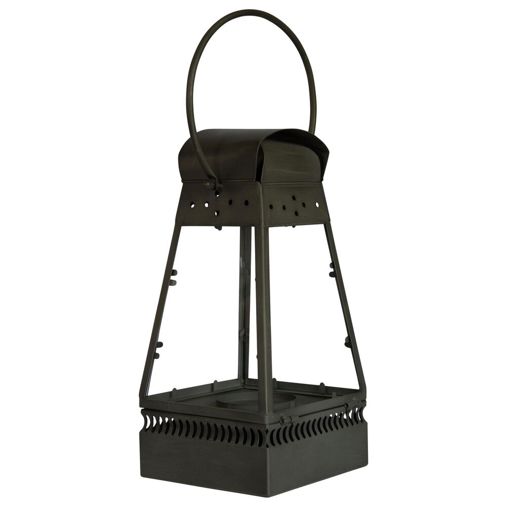 VIP Home and Garden Galvanized Metal Candle Holder Lantern in Gray, , large