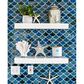 Ms International Azul Scallop 12" x 12" Porcelain Tile Mosaic Sheet, , large