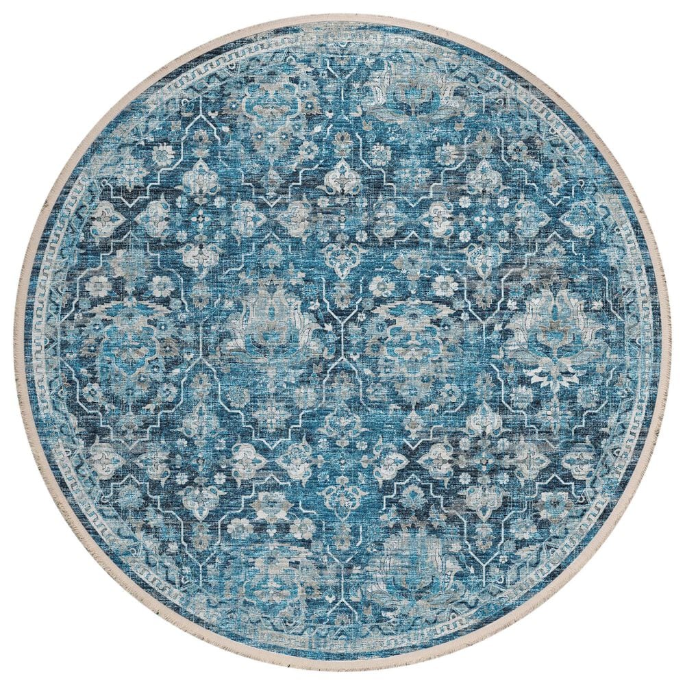 Dalyn Rug Company Marbella Transitional 8" Round Navy Area Rug, , large