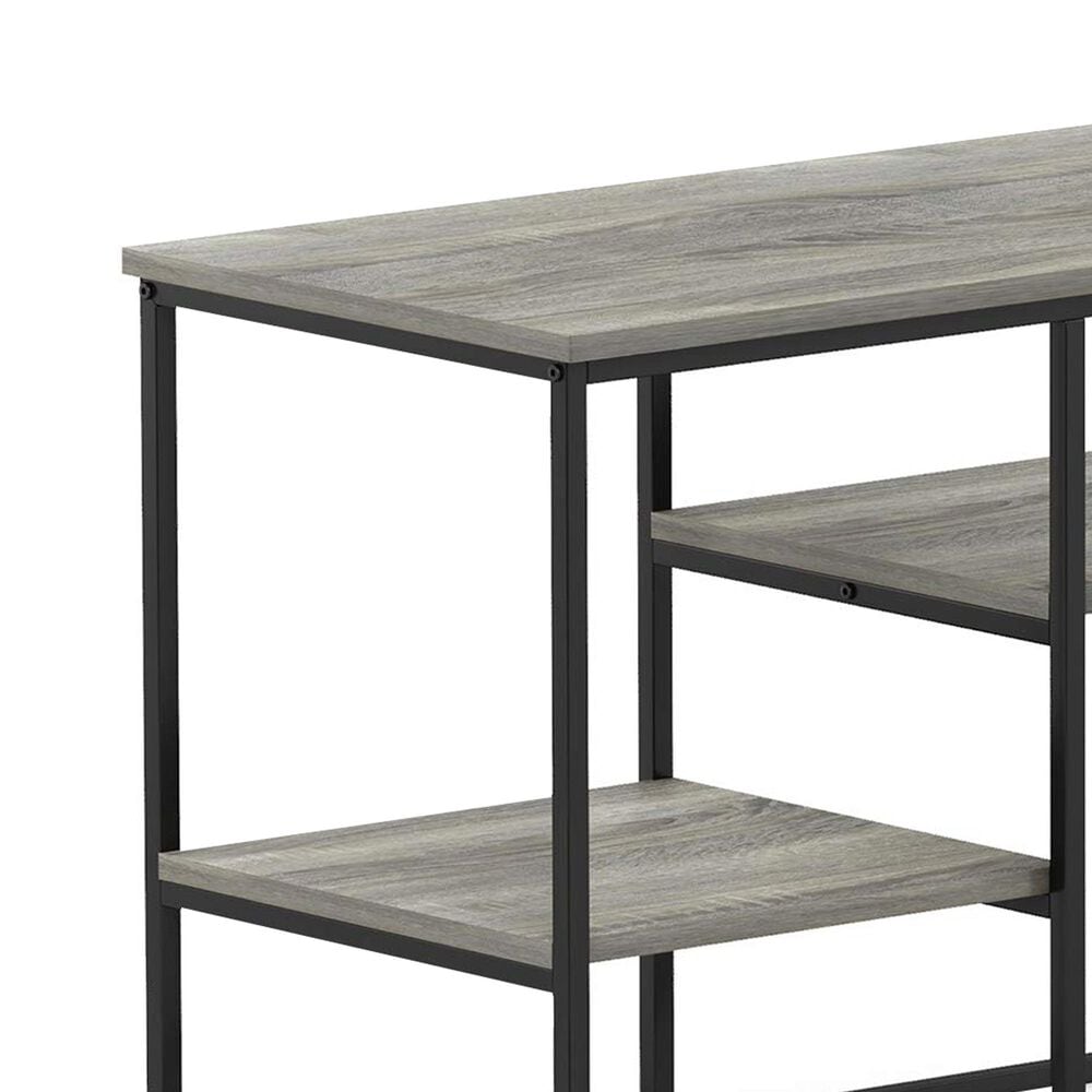 HOMLUX 45" TV Stand with 2 Open Storage Shelves in French Oak Grey, , large