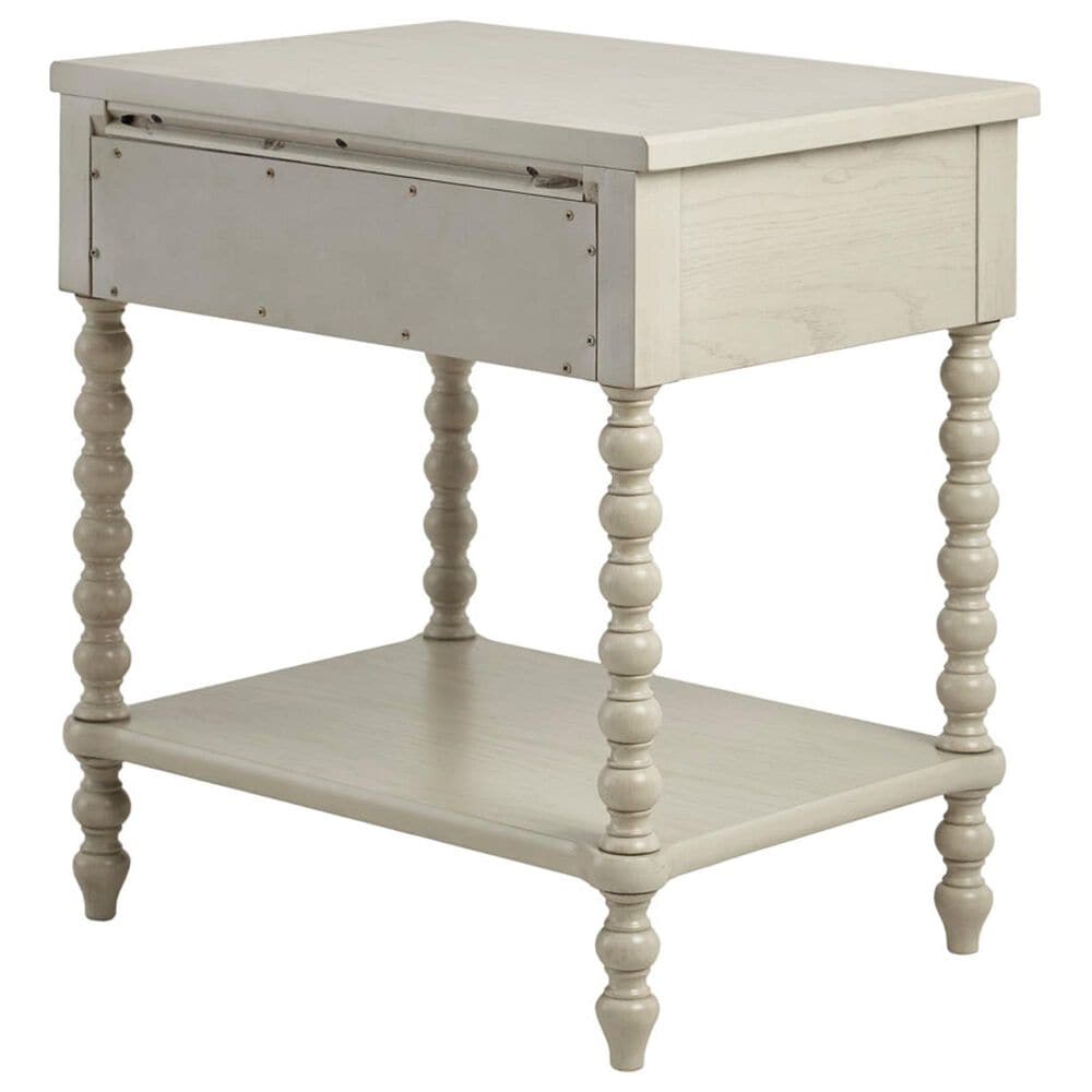 Hearth and Haven 1-Drawer Nightstand with Lower Shelf in Antique Cream, , large