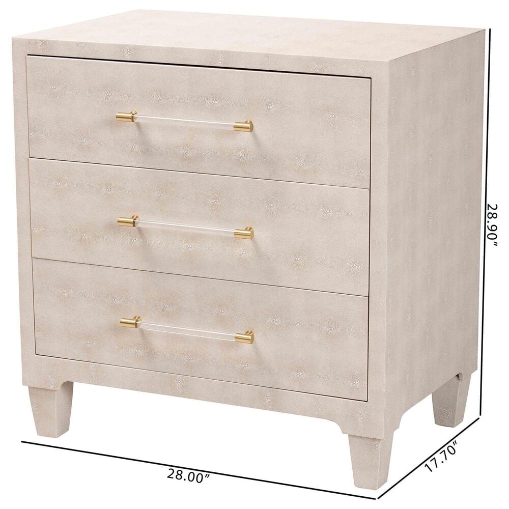 Baxton Studio Nira 3-Door Buffet Storage Cabinet in Beige, , large