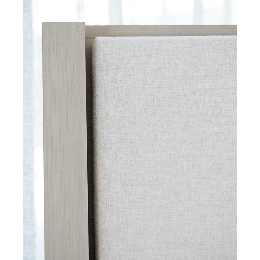 Bernhardt Axiom King Upholstered Panel Bed in Linear Gray, , large