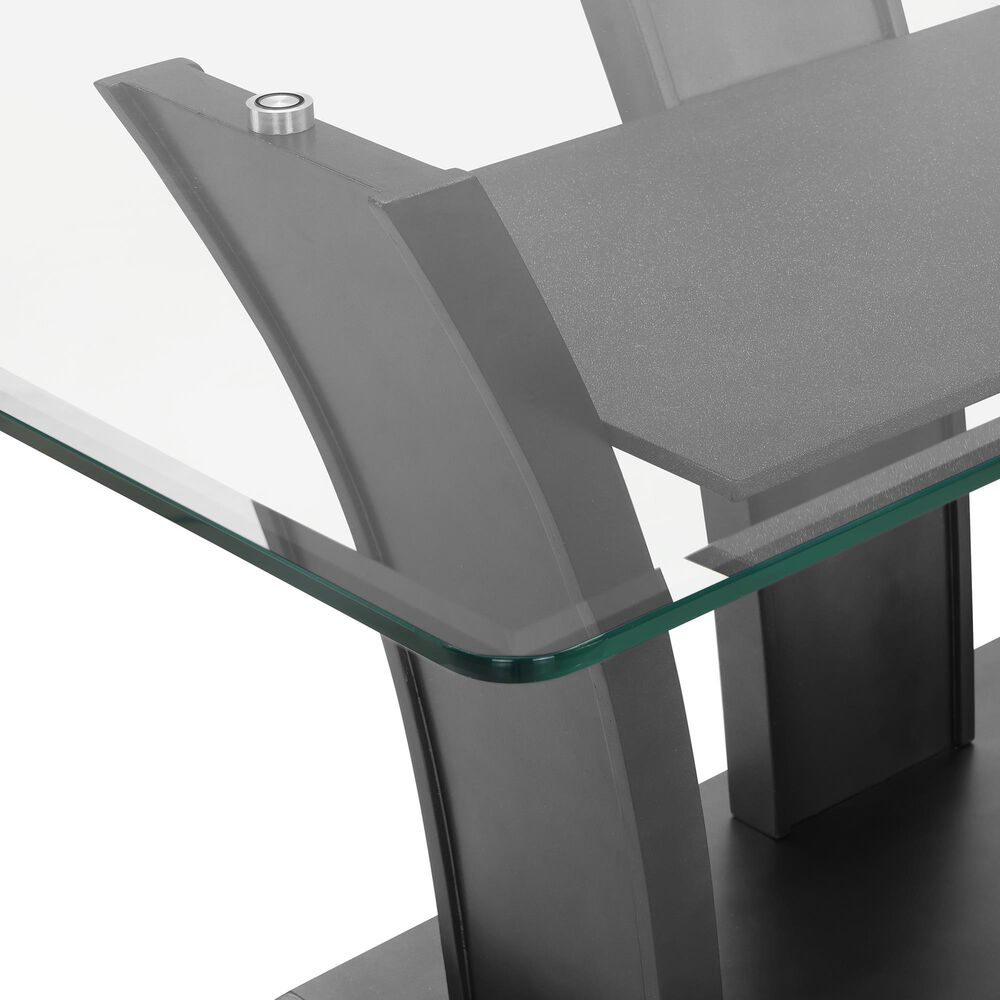 Crown Mark Camelia Dining Table in Black and Clear - Table Only, , large