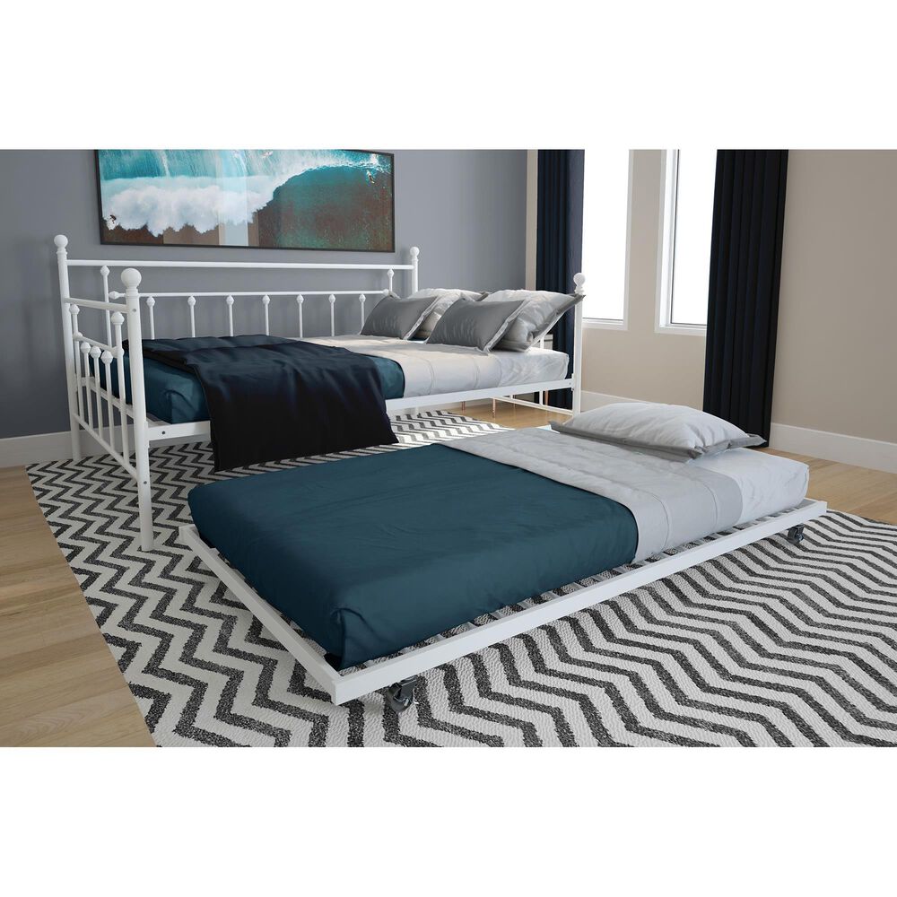 DHP Mia Full Daybed with Trundle in White, , large