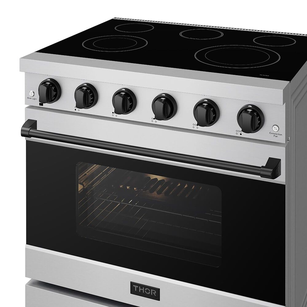 Thor Kitchen Gordon Ramsay 6 Cu. Ft. Professional Freestanding Electric Range with Black Handle Kit in Stainless Steel, , large