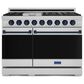 THOR KITCHEN Gordon Ramsay 6.8 Cu. Ft. 48" Professional Natural Gas Range with Navy Blue Handle Kit in Stainless Steel, , large
