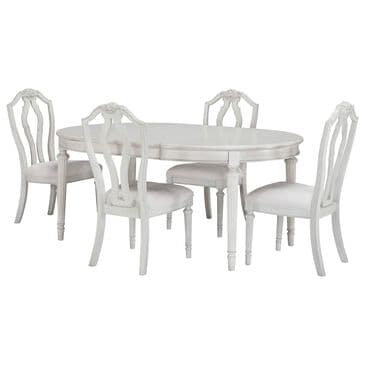 Ashley Montelaine 5-Piece Oval Dining Set in Antiqued White, , large