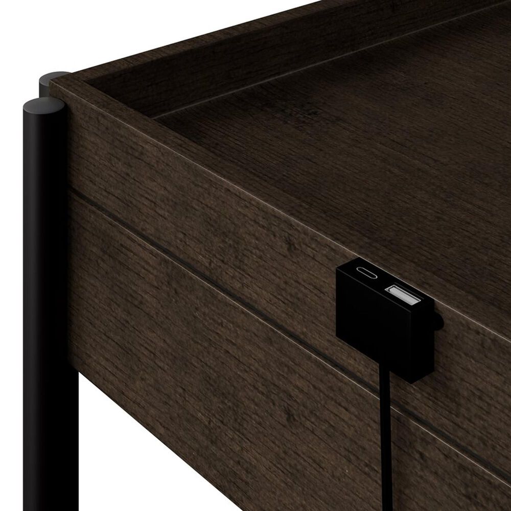 Golden Wave Furniture Huron Chairside Table in Dark Brown and Black, , large