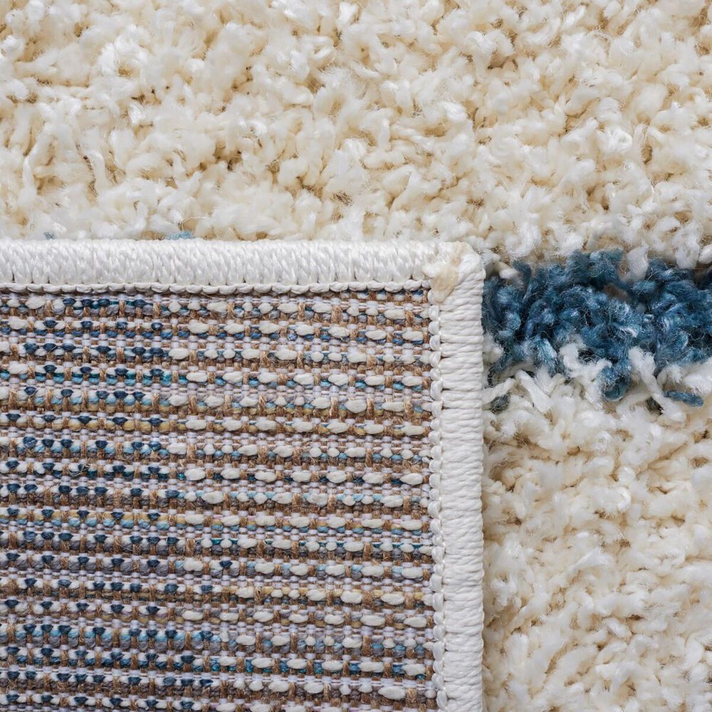 Safavieh Venus Shag VNS603L 5&#39;3&quot; x 7&#39;6&quot; Turquoise and Ivory Area Rug, , large