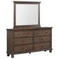 Riva Ridge Oxford 6-Drawer Dresser with Mirror in Cocoa, , large